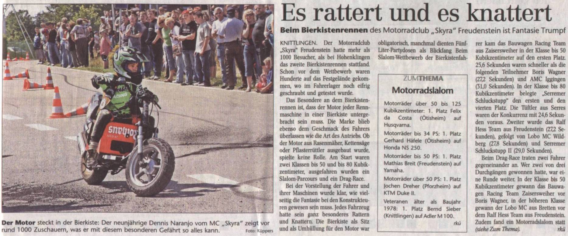 Bericht "Pforzheimer Zeitung" 29.06.2004